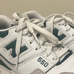 White and Green 550 Sneakers new balance